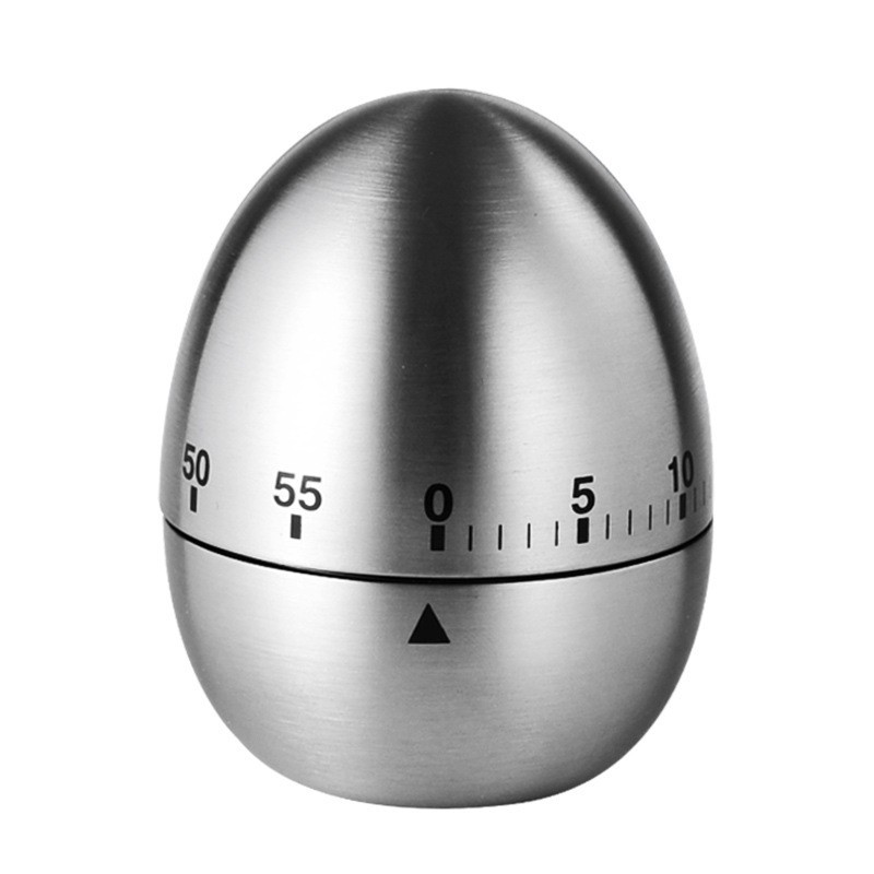 Egg Timer - Kitchen Timer - Analogue Kitchen Timer - Mechanical Kitchen Timer - Timer - Egg - Stainless Steel - Image 1