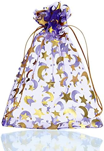 Gift bags - Purple drawstring organza - Wedding jewelry bags - 13x18cm - 100 pieces - Image 1