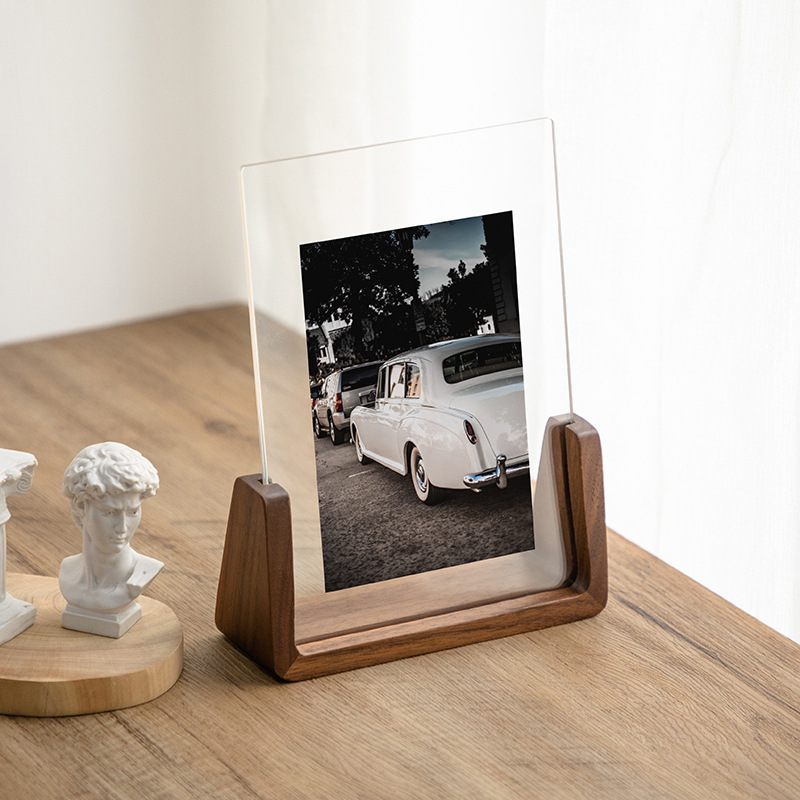 Photo Frame - Solid Wood Photo Frame - Acrylic - Table Decoration - Creative Gift Ornaments - U-Shaped Photo Frame - 178*127mm - Image 1