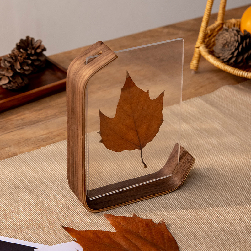 Photo Frame - Black Walnut - Transparent Acrylic Display Stand - Picture Frame, Photo Frame, Desk Ornament - 10*15CM - Image 1