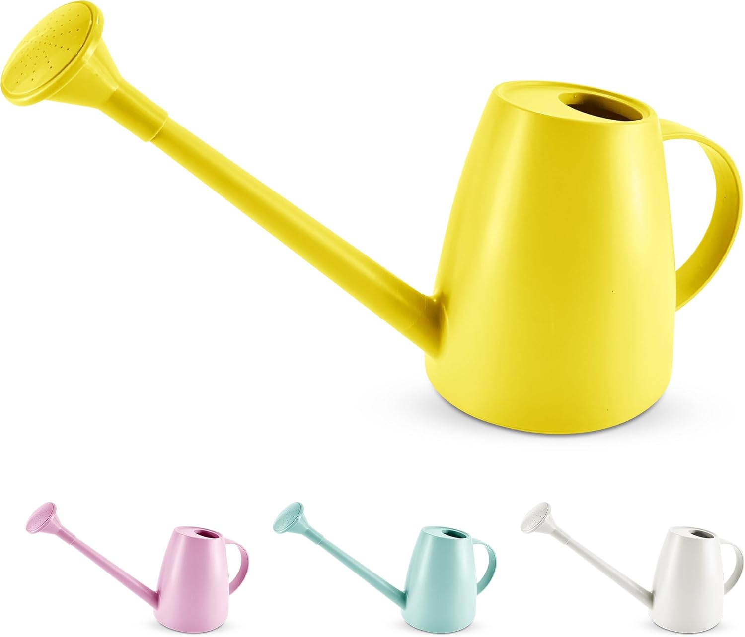 Plastic watering can - Plastic sprayer - Durable garden watering can - For plants and flowers - Easy-to-pour watering can for outdoor and indoor use - 1.8L Yellow - Image 1