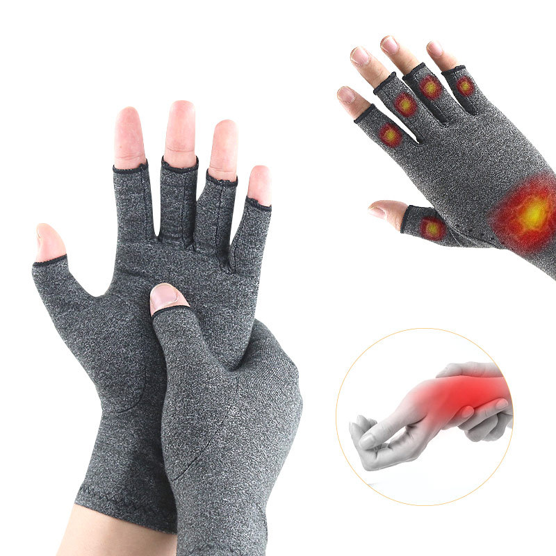 Rheumatism Gloves - Compression Gloves - Unisex - Osteoarthritis - Rheumatism - Arthritis - Repetitive Strain Injury- Carpal Tunnel Syndrome-M - Gray - Image 1
