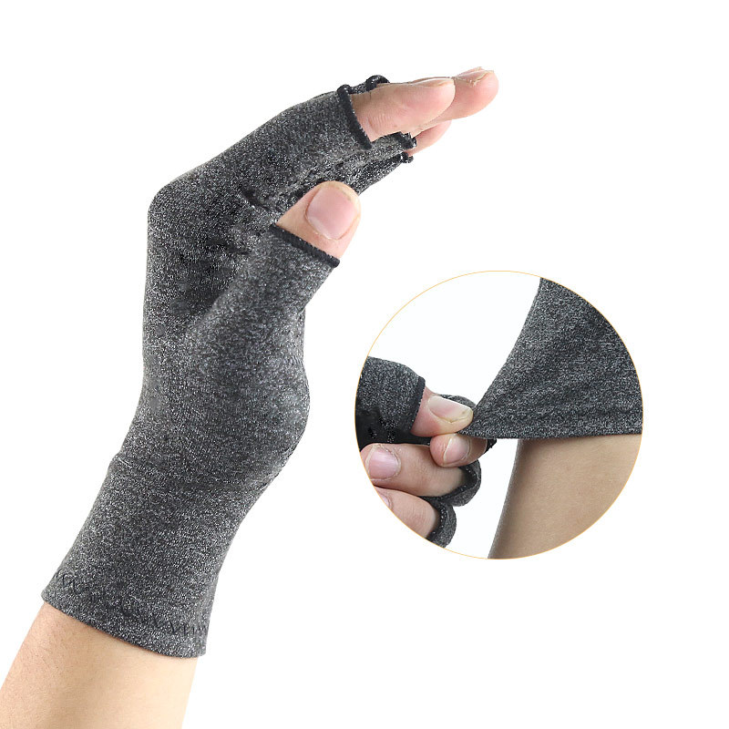 Rheumatism Gloves - Compression Gloves - Unisex - Osteoarthritis - Rheumatism - Arthritis - Repetitive Strain Injury- Carpal Tunnel Syndrome- L- Gray - Image 3
