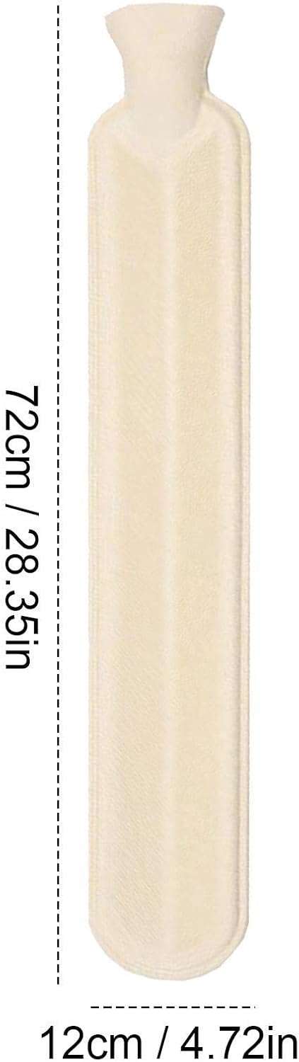 Hot Water Bottle 2L - Classic Cable Knit Hot Water Bottle Cover - Long Rubber Hot Water Bottle - Gray - Image 2