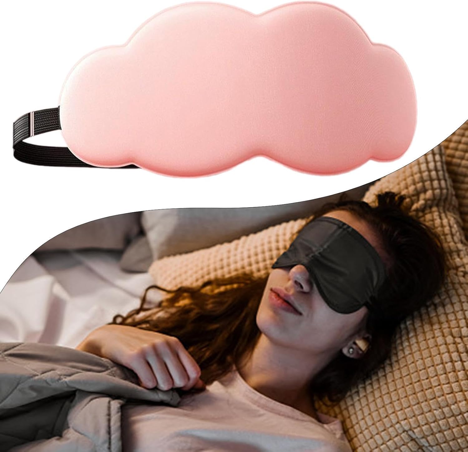 Sleep Mask - Eye Mask - Comfort Eye Mask Eye Mask Ice Silk Eye Mask Night Eye Mask - Suitable for Sleepers on Birthdays Airplane Car Nap - Pink - Image 1