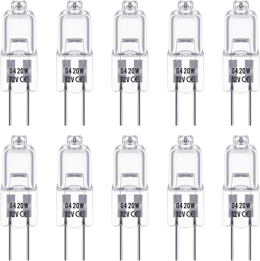 G4 LED lamp - G4 12V 20W halogen lamp - Warm white 3000K - 350LM - Dimmable LED G4 halogen capsule lamp - Suitable for kitchen lighting, signal lighting - 10-pack - Image 1