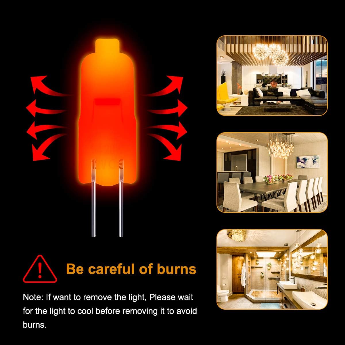 G4 LED lamp - G4 12V 20W halogen lamp - Warm white 3000K - 350LM - Dimmable LED G4 halogen capsule lamp - Suitable for kitchen lighting, signal lighting - 10-pack - Image 4