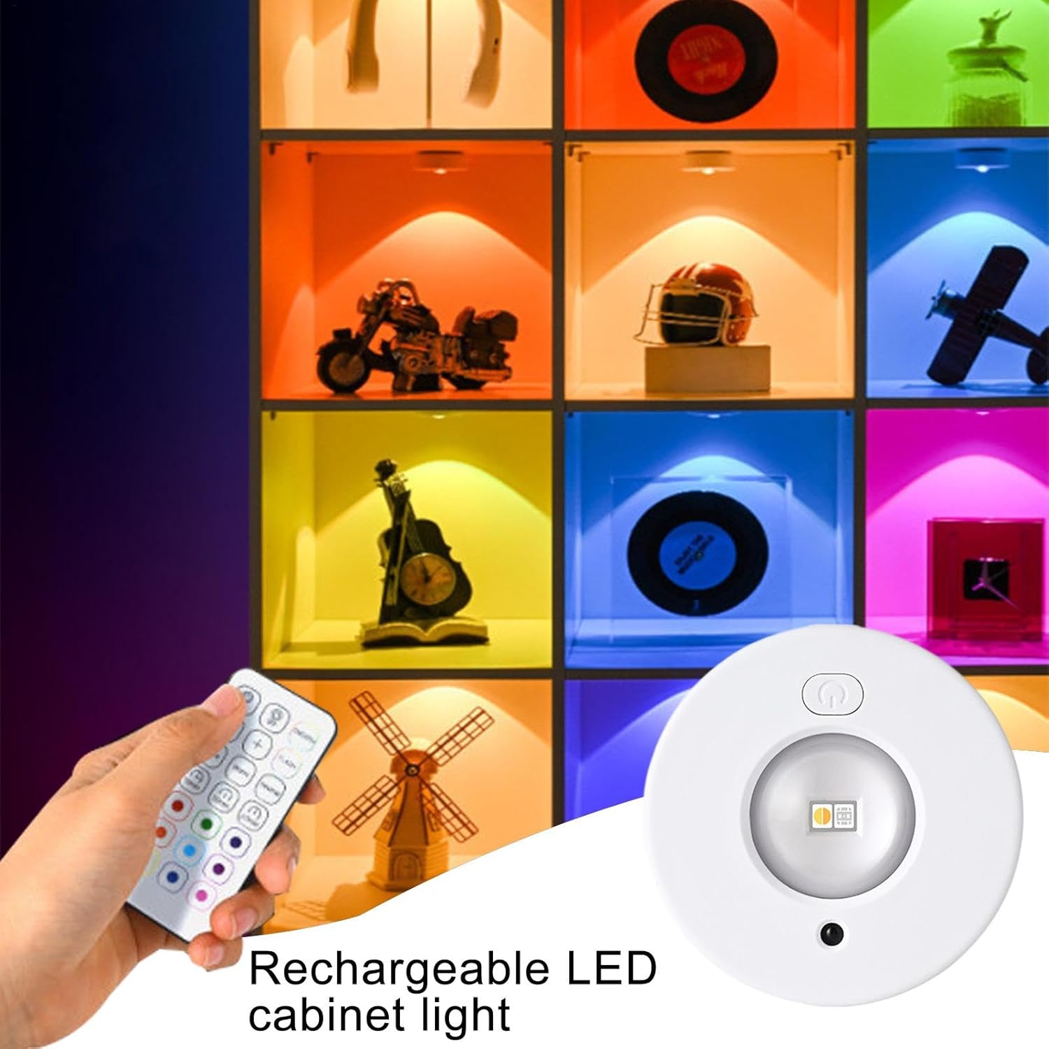 LED Cabinet Light - Rechargeable Bar Lamp with Dimmer and Remote Control - 500mAh USB Dimmable Recessed Light - Suitable for Kitchen, Bedroom, etc. - Image 4