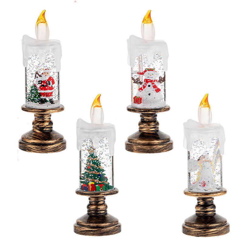 LED Candles - LED Christmas Flameless Candle Lamp - Suitable for Home Decoration - Christmas Snowball Candle - Rotating Candle Desk Night Light - Christmas Window Candle Holder - Battery Operated - Christmas tree - Image 2