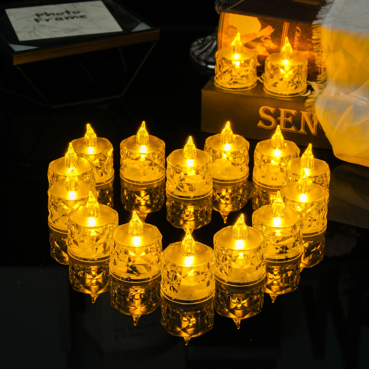 LED Candles - Candle Lighting - LED Electronic Candles - Clear Crystal - Proposal Decorative Lighting - Birthday Gift Acrylic Candle Lighting - Image 1