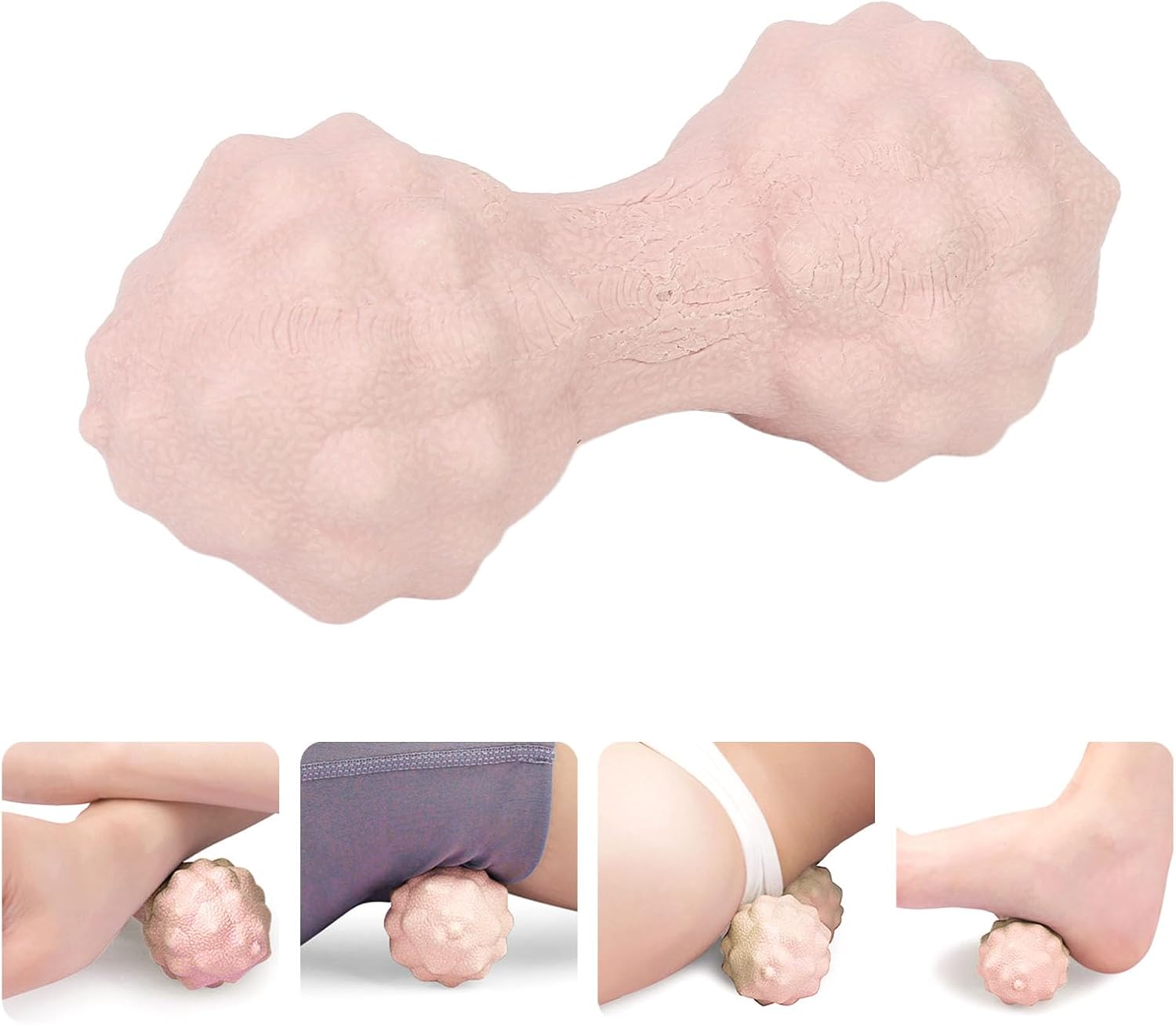 Massage Ball - Peanut Massage Ball - Multidirectional Massage Ergonomic Soft Double Hockey Ball Massage Ball - For Stress Relief Deep Tissue Massage - Pink - Image 1