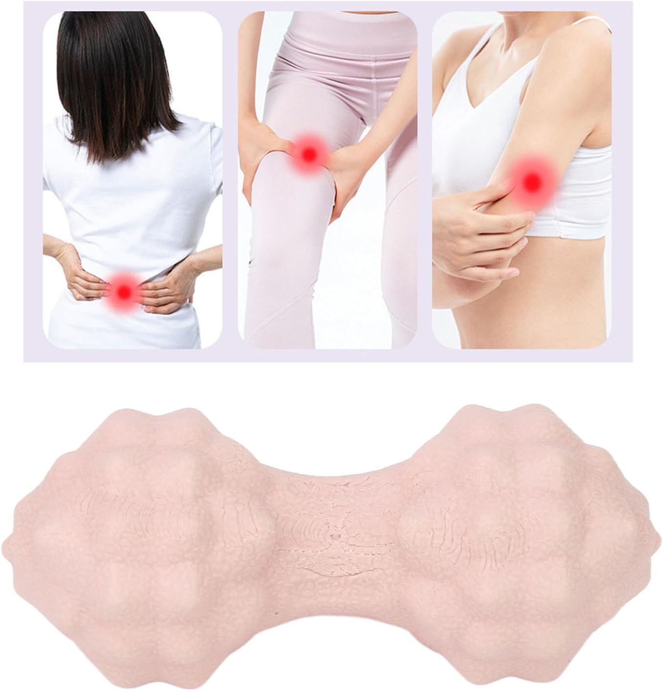 Massage Ball - Peanut Massage Ball - Multidirectional Massage Ergonomic Soft Double Hockey Ball Massage Ball - For Stress Relief Deep Tissue Massage - Pink - Image 2