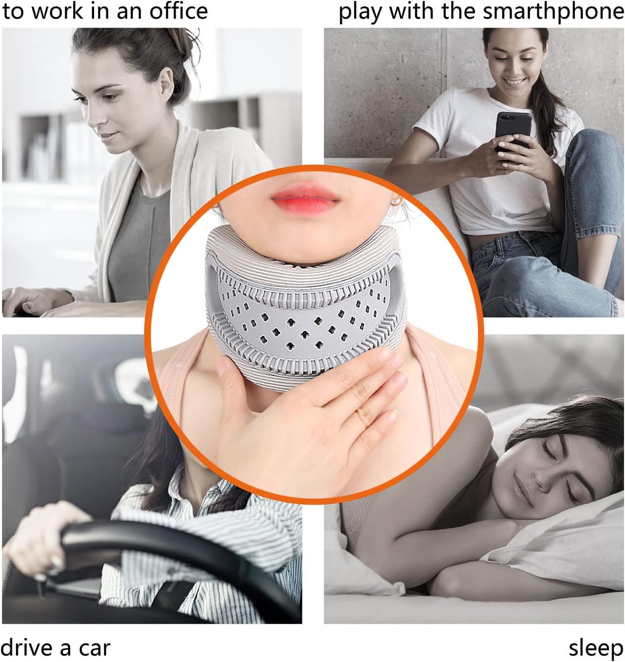 Neck Brace - Neck Pain - Neck Brace for Pain Relief and Support, Soft Adjustable Cervical Collar, Neck Traction Device, Neck Protectors for Spinal Stability and Alignment, Neck Pressure Relief for Men and Women - Gray - Image 5