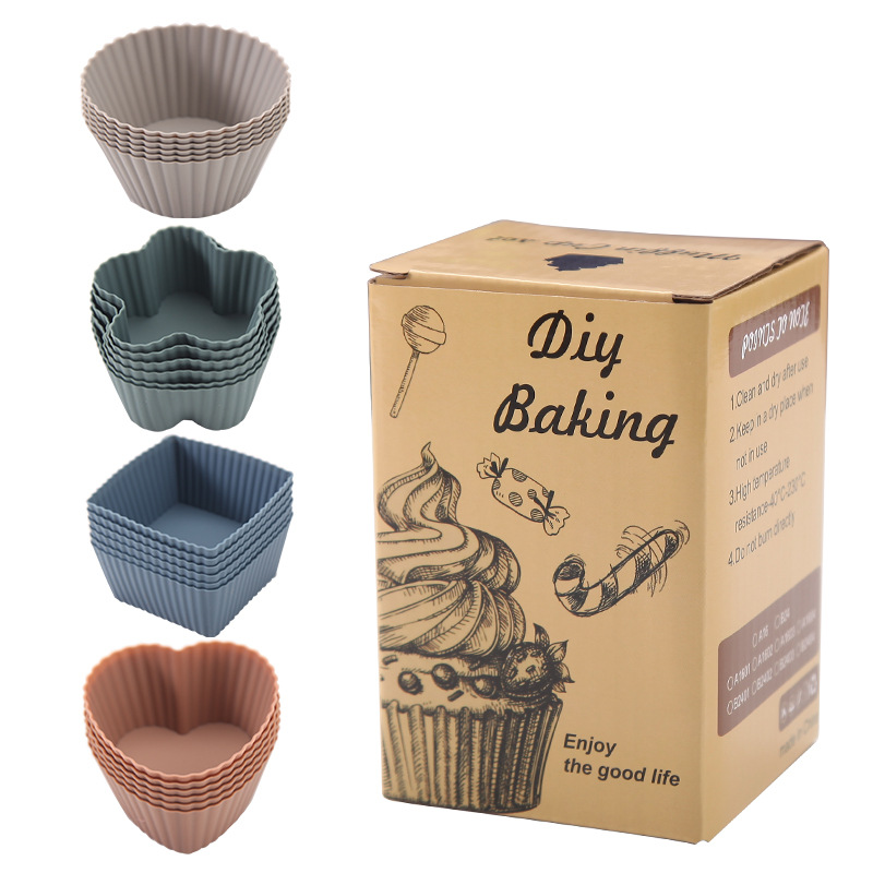 Paper Cupcake Cases – Mini Baking Pan – Mini Cake Molds – Baking Tools – Round, Square & Heart Shaped Silicone Molds – Heat Resistant, Reusable, Flexible and Non-Stick – Perfect for Baking, Parties & Birthdays – Pack of 24 - Image 4