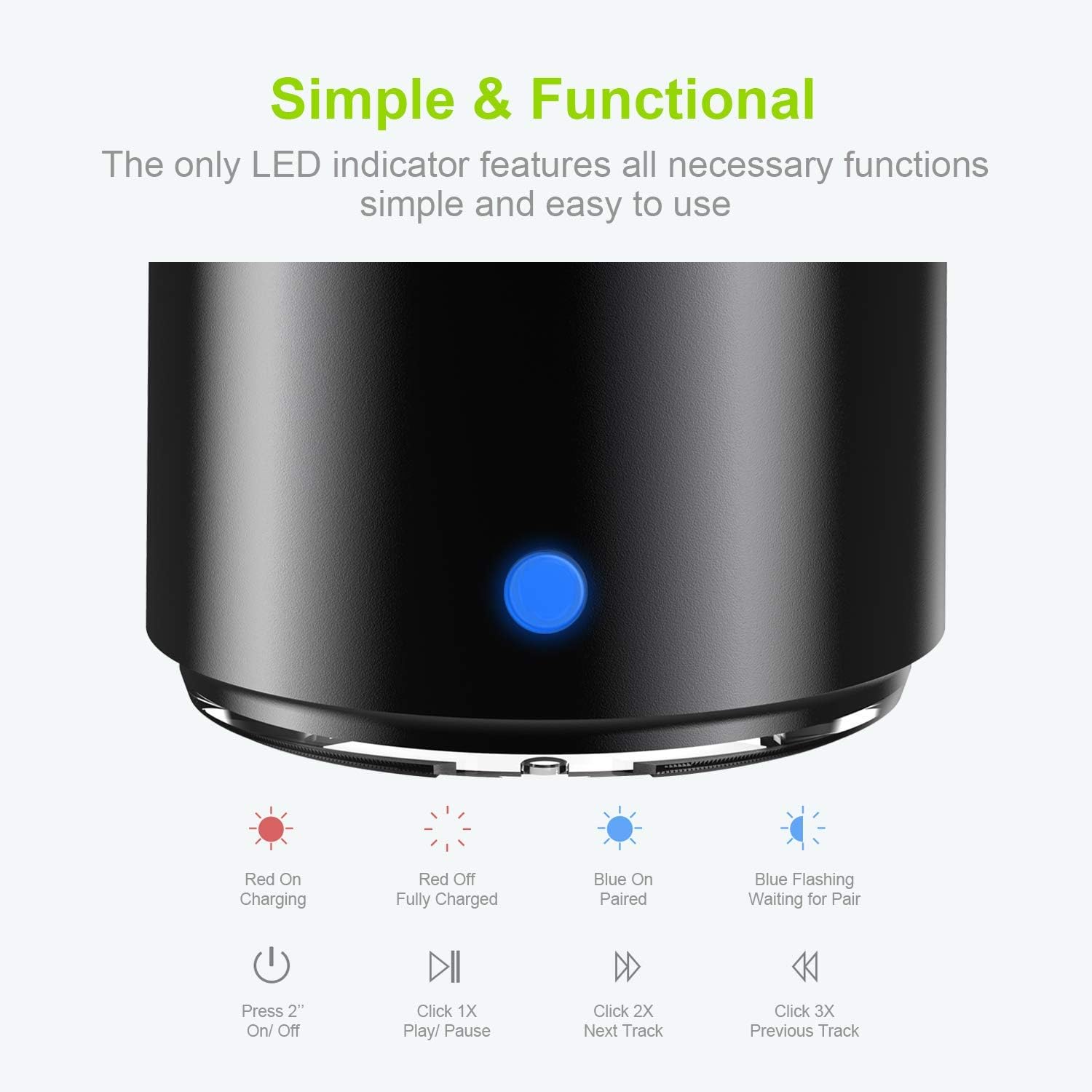 Mini Bluetooth Speaker (Silver) | Portable & Pocket-Sized | Powerful Bass with Passive Radiator | 12-Hour Battery Life | Ideal for Outdoors - Image 4
