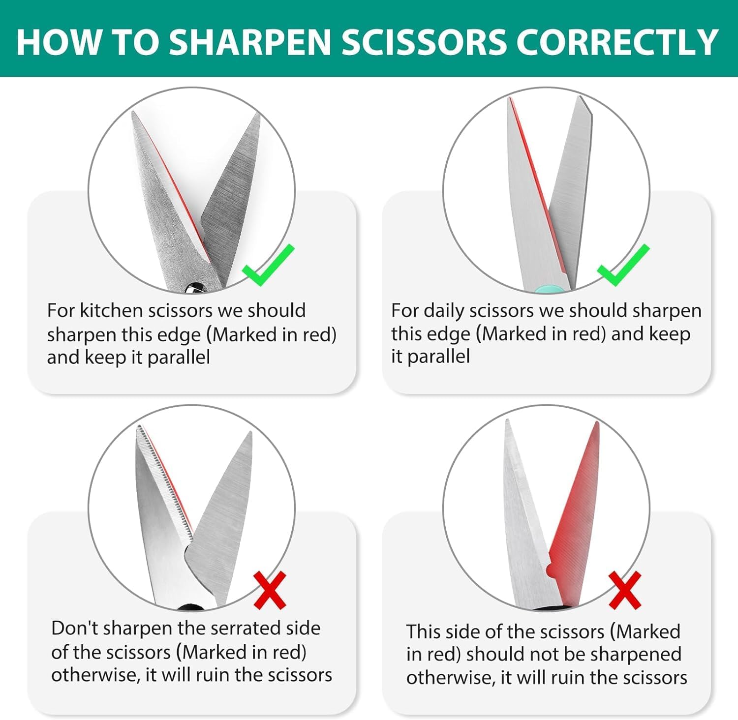 4-in-1 Knife Sharpener - Professional with Scissor Sharpener - 4-Position Pull-Through Sharpener for Kitchen Knives - Image 4