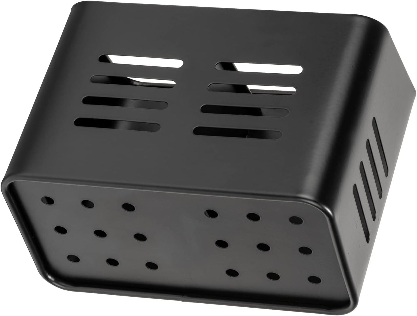 Stainless Steel Cutlery Basket Black - 430 Stainless Steel - Cutlery Holder & Drainer - With Bottom Holes - Square - 16 x 13.5 cm - Image 2