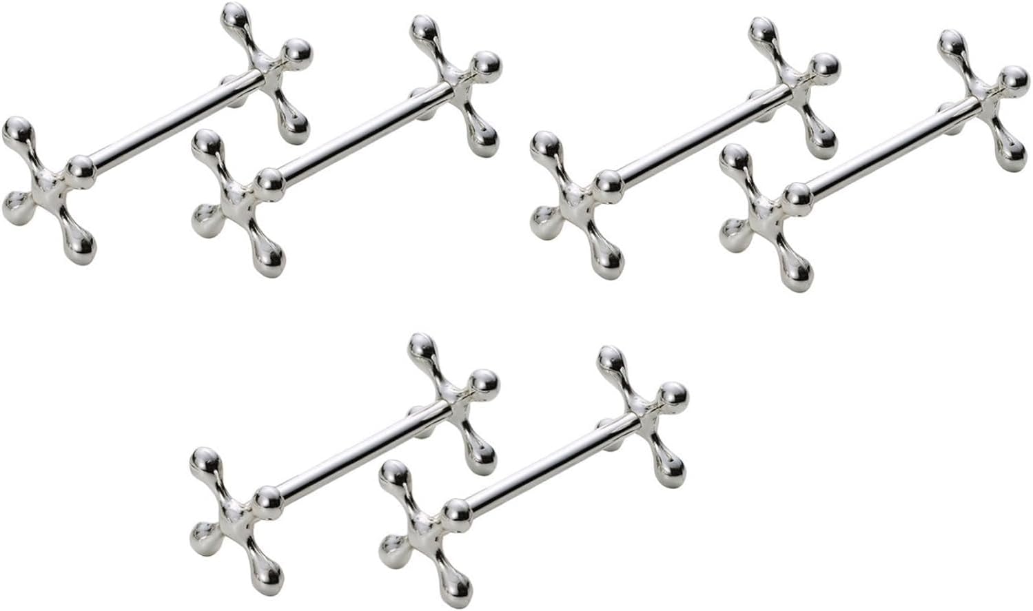 Knife Rests Silver - Set of 6 - Classic Cutlery Rests - Table Decoration for Dinner & Christmas - Metal - 8 x 3cm - Image 1