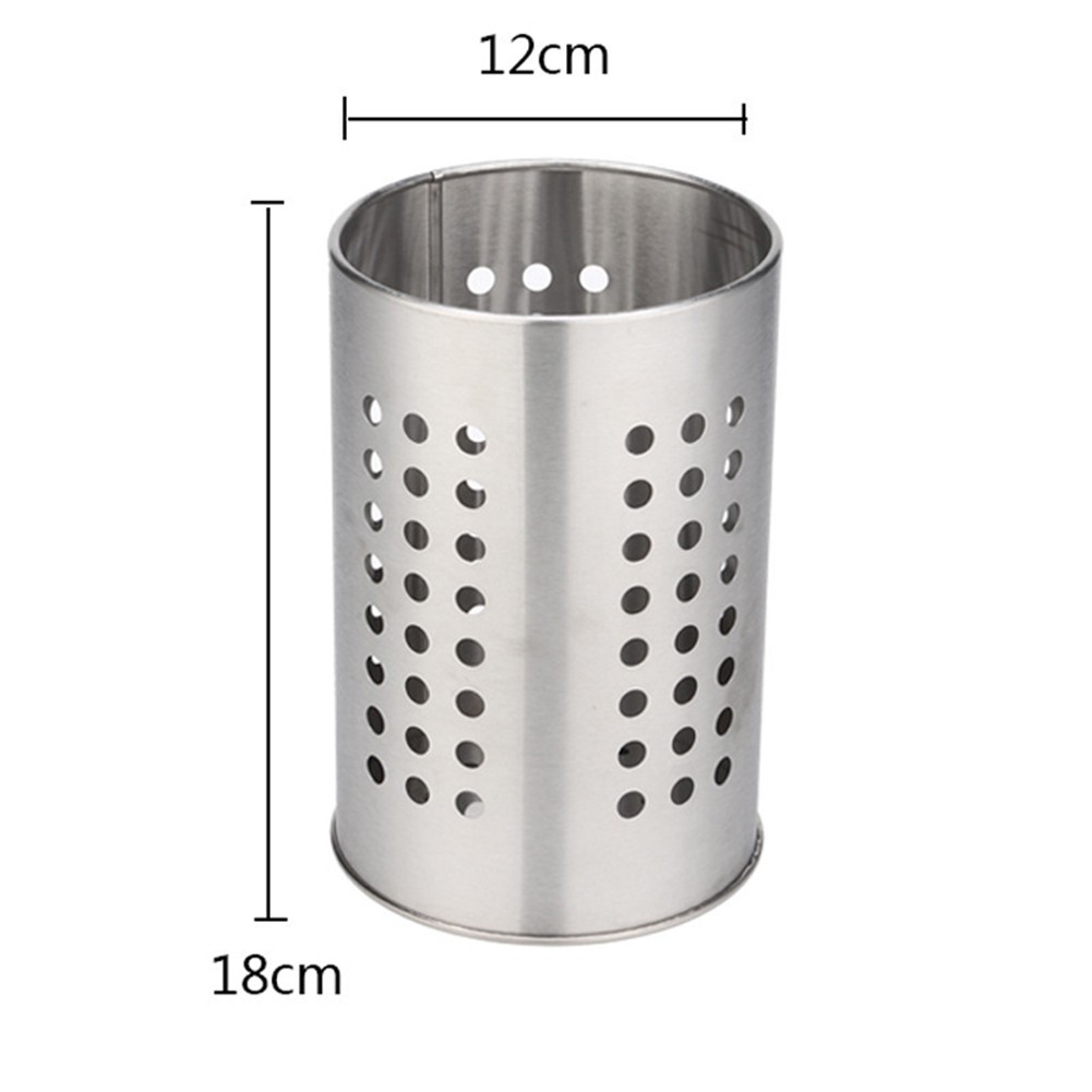XL Kitchen Utensil Holder Stainless Steel - High Spatula Pot - 12 x 18 cm - Robust Stainless Steel - Silver - Image 1