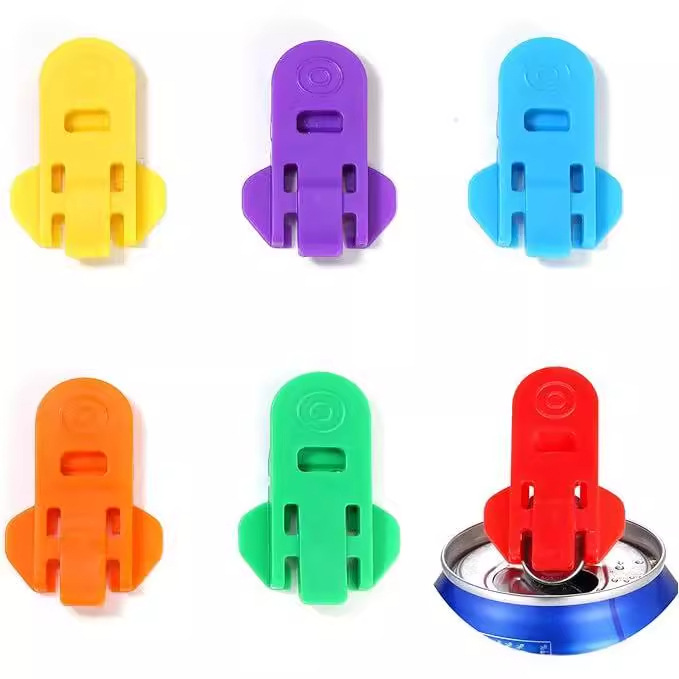 6 Piece Can Opener for Soda & Beer - Ring Opener & Nail Protector - Easy Opening - Multicolor - Image 1
