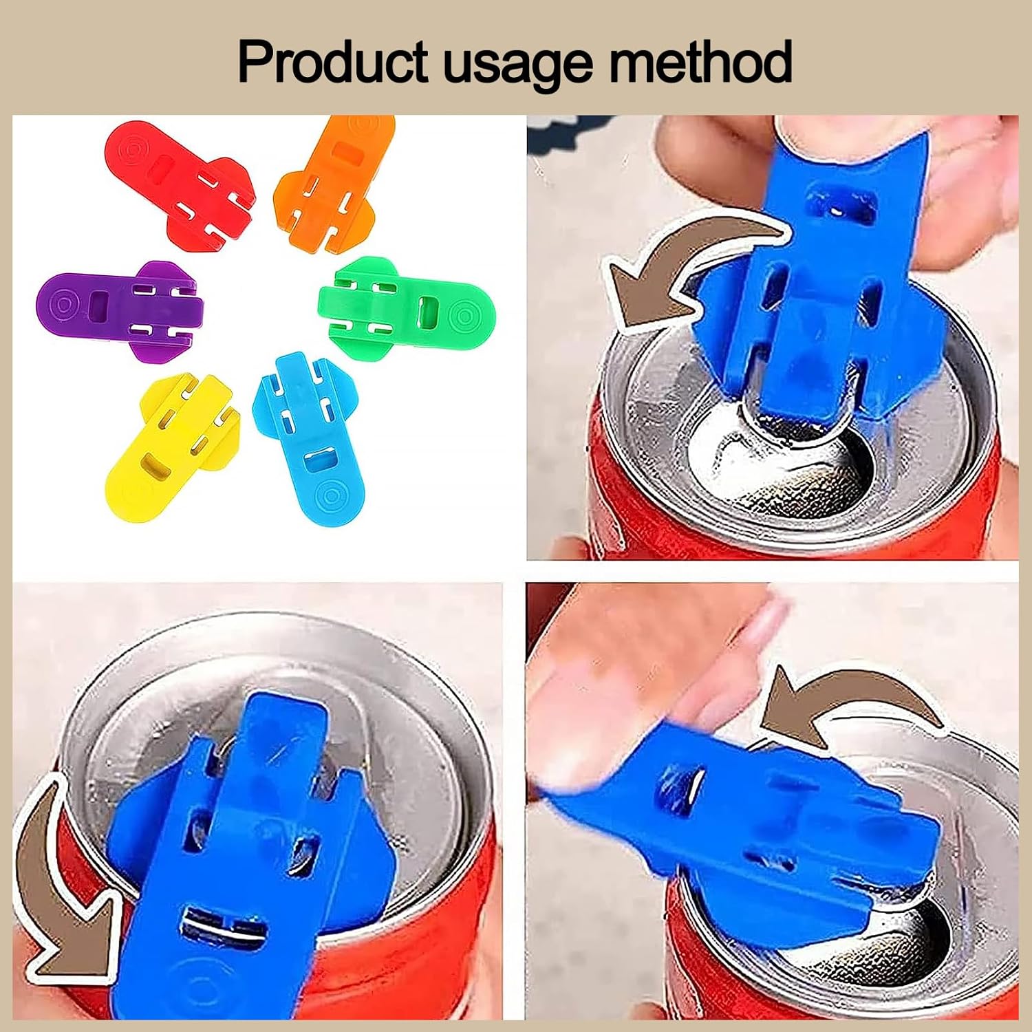 12 Piece Can Opener for Soda & Beer - Ring Opener & Nail Protector - Easy Opening - Multicolor - Image 4