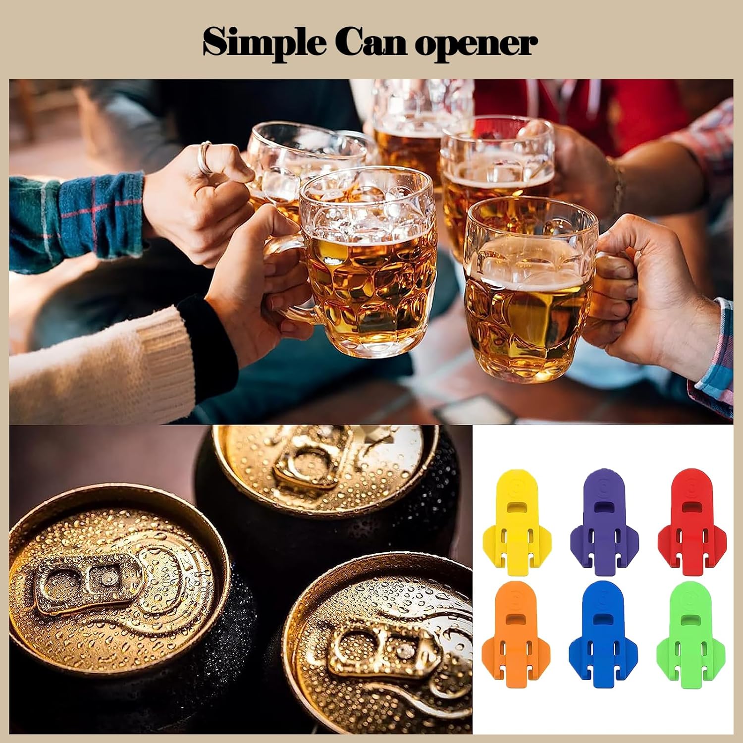 24 Piece Can Opener for Soda & Beer - Ring Opener & Nail Protector - Easy Opening - Multicolor - Image 3