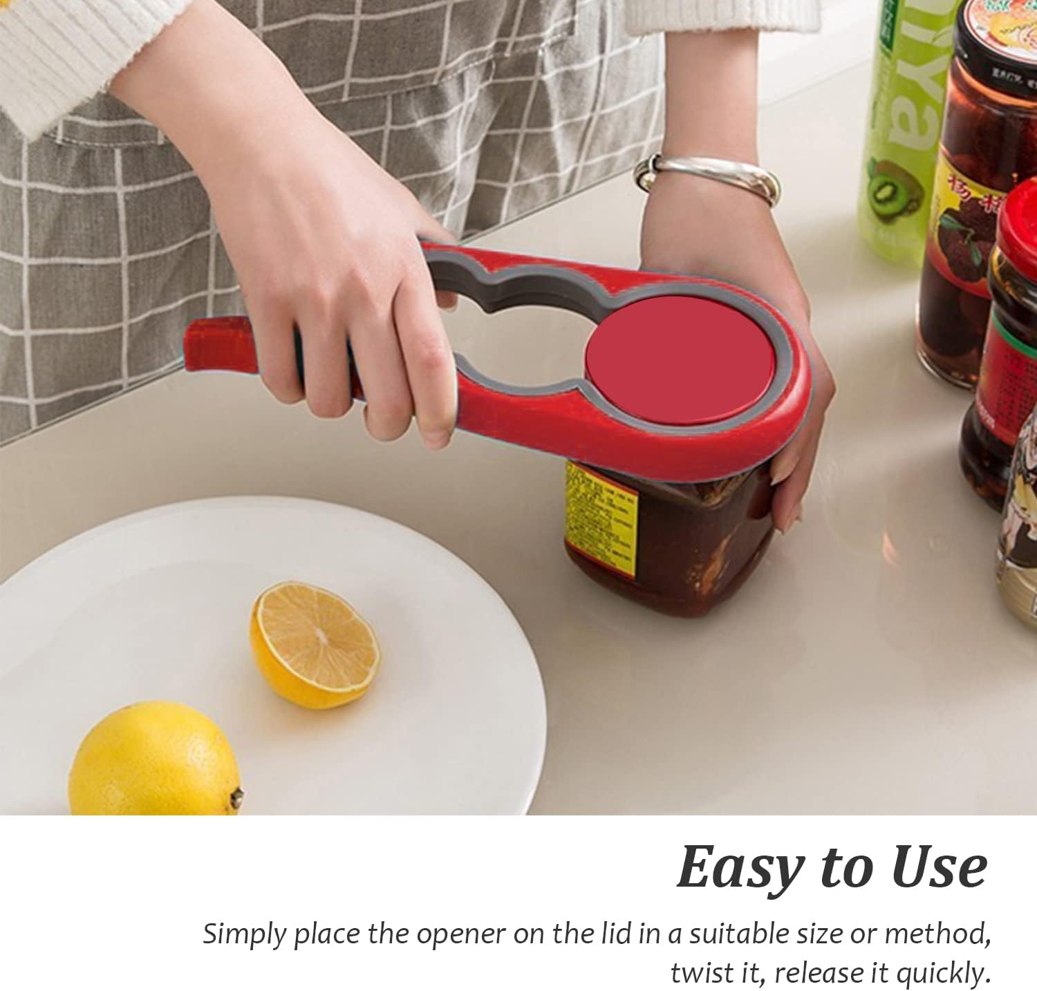 Set of 4 Multifunctional Openers - Jar Opener & Bottle Opener - Non-Slip Kitchen Utensils - For the Elderly & Weak Hands - 4 Colors - Image 4