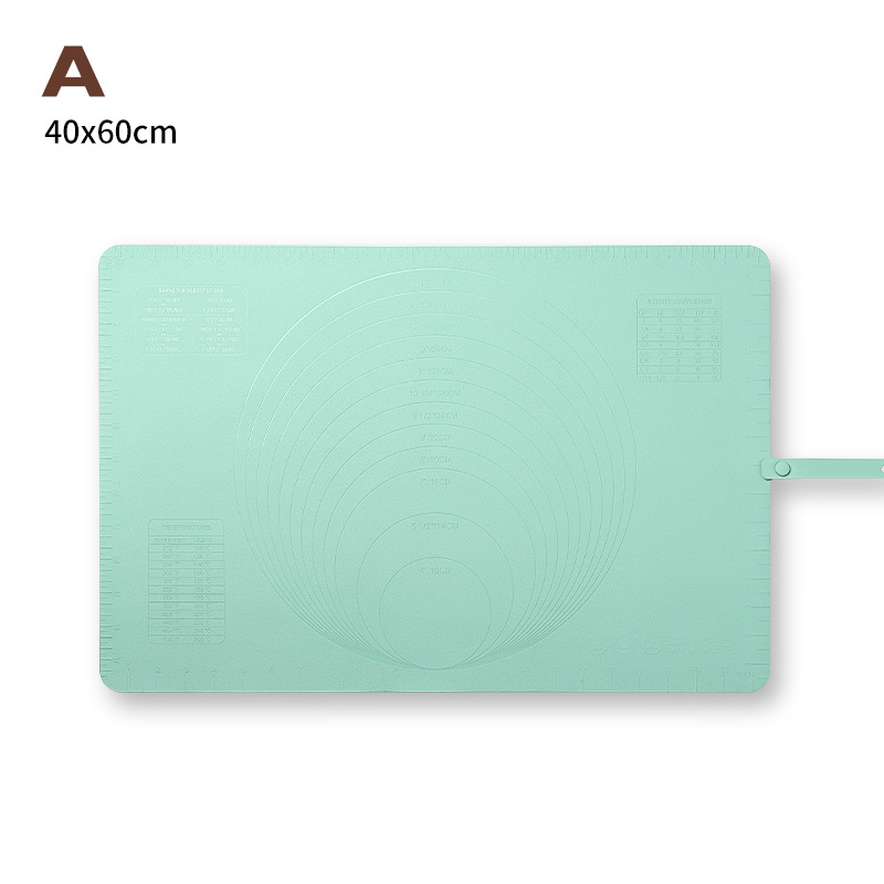 Large Silicone Baking Mat - 60x40 cm - Non-slip Dough Mat with Measurement Marking - Rolling Mat for Dough & Fondant - Green - Image 1