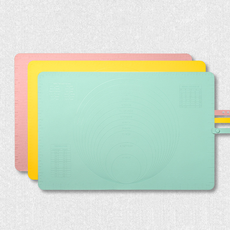 Silicone Baking Mat Large - 60x40 cm - Non-slip Dough Mat with Measurement Marking - Rolling Mat for Dough & Fondant - Yellow - Image 4