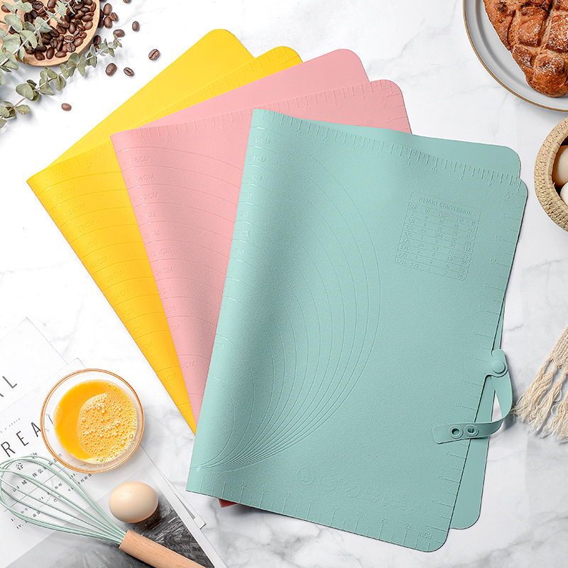Large Silicone Baking Mat - 60x40 cm - Non-slip Dough Mat with Measurement Marking - Rolling Mat for Dough & Fondant - Pink - Image 2