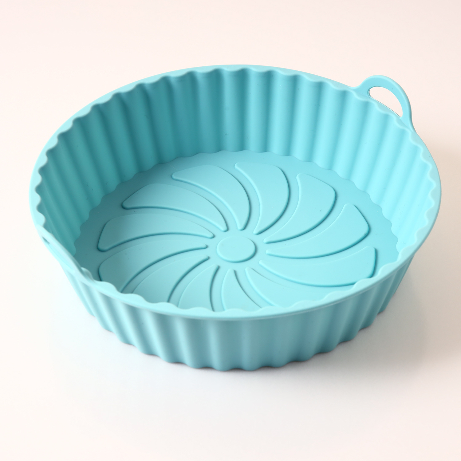 Silicone Airfryer Tray Round - Reusable Basket - Heat Resistant & Dishwasher Safe - Airfryer Accessories - Blue - Image 1