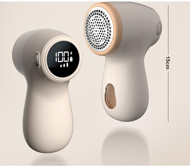 Electric Lint Remover - Rechargeable & Digital Display - For Home Use - Sweater Depiller with LED Screen - White - Image 5