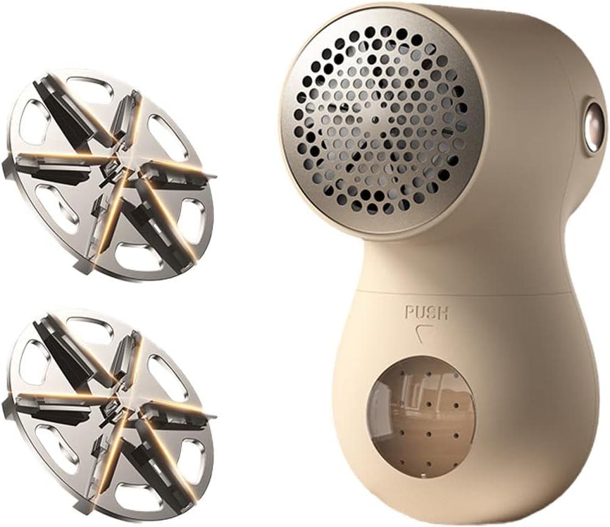 Electric Lint Remover - Rechargeable Lint Shaver - 3 Speeds & Digital Display - Includes 2 Original Blades - White - Image 1