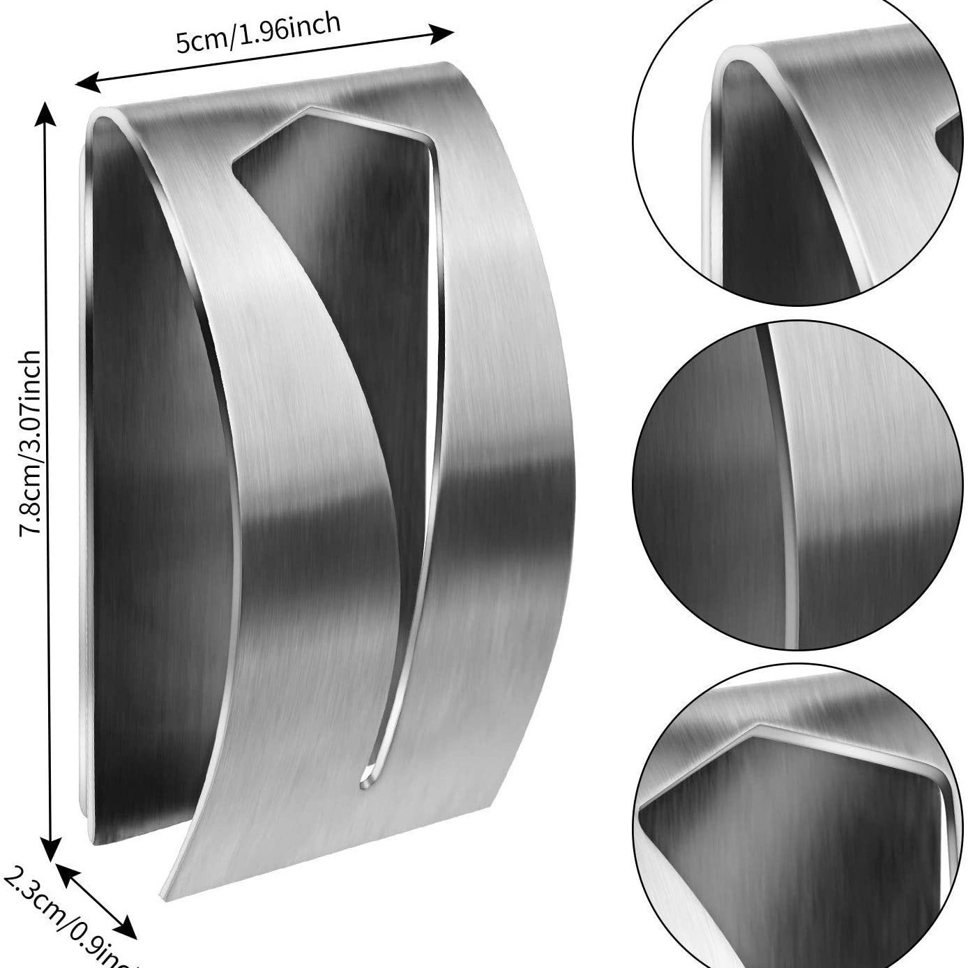 Stainless Steel Tea Towel Holder - Set of 4 - Self-Adhesive Towel Clip - No Drilling Required - For Kitchen & Bathroom - Image 1