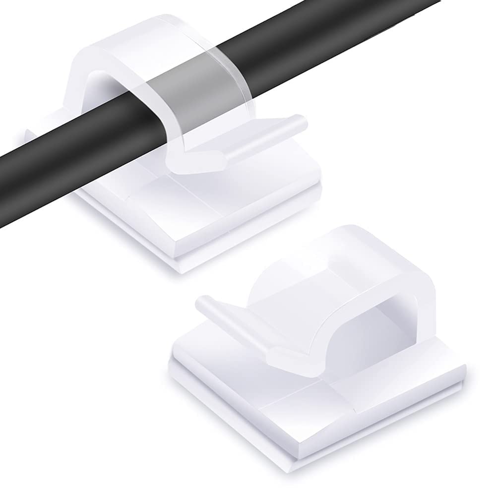 Transparent Cable Clips - Set of 60 - Self-Adhesive Cable Holders - For Cable Management & Christmas Lights - Image 1