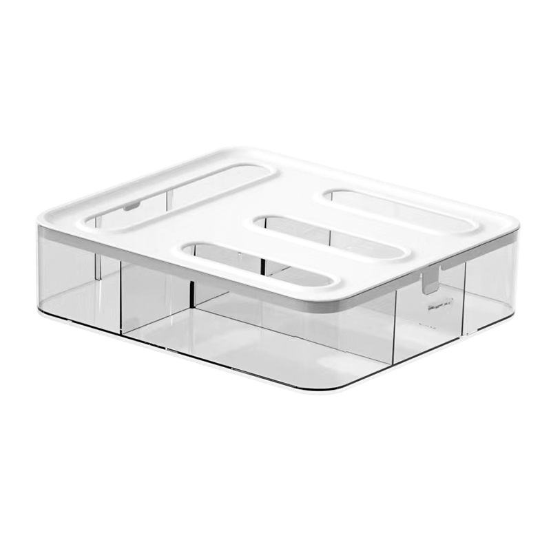 Transparent Bag Storage Box - Plastic Dispenser for Sandwich Bags & Freezer Bags - Kitchen Drawer Organizer - Image 1