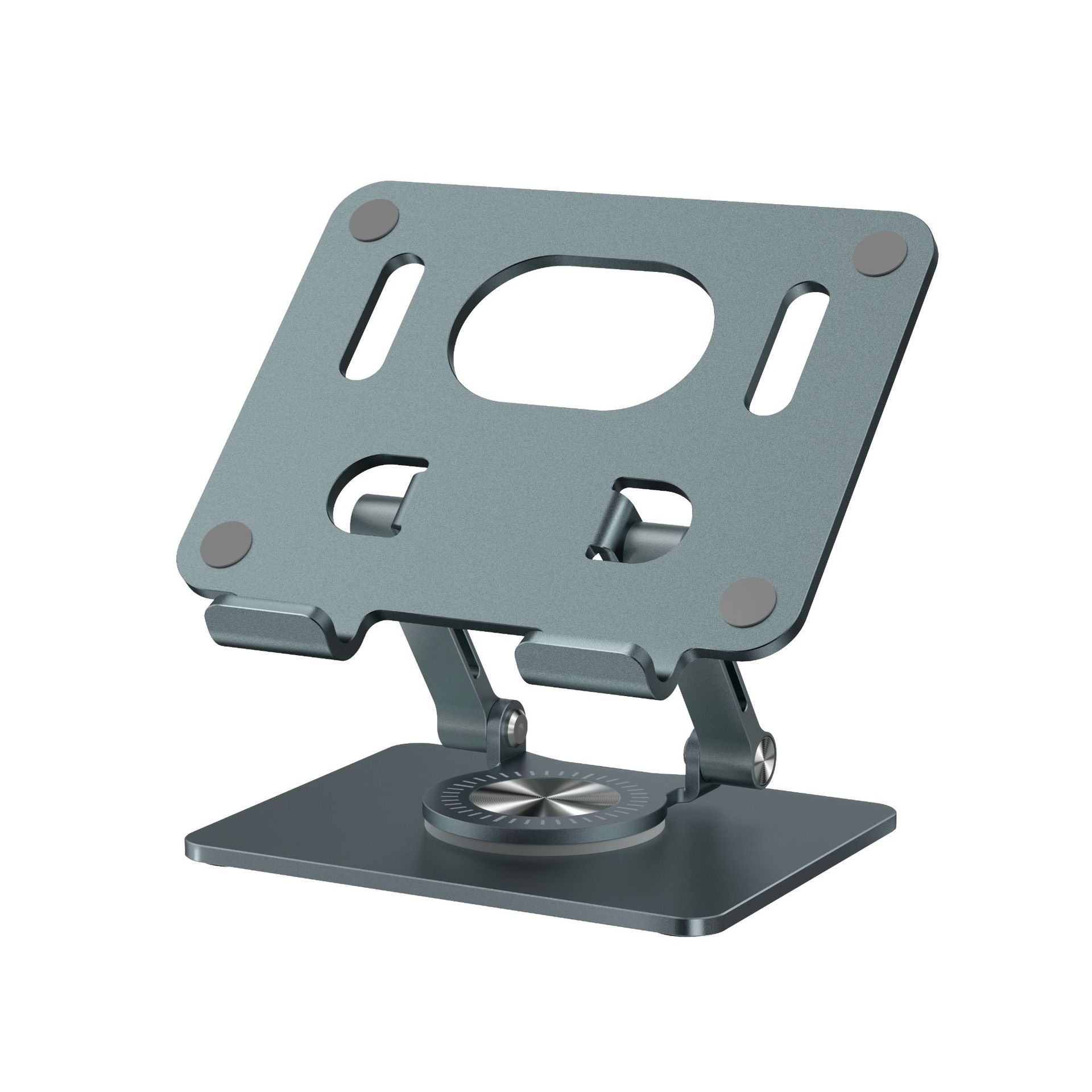 Aluminum Tablet Stand - Foldable & Height Adjustable - For Phone & Tablet - With Cooling Function (Heat Dissipation) - Gray - Image 1