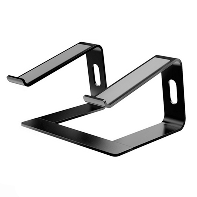 Ergonomic Aluminum Laptop Stand - Removable & Height Adjustable - Suitable for 10-14 inch Notebooks - Black - Image 1