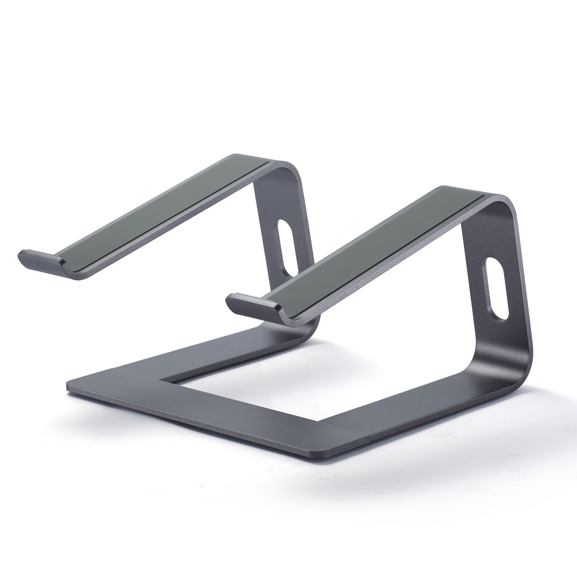 Ergonomic Aluminum Laptop Stand - Removable & Height Adjustable - Suitable for 10-14 inch Notebooks - Gray - Image 1