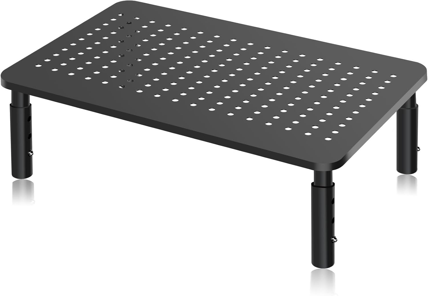 Metal Monitor Riser - Screen Stand - Adjustable in 3 Heights - Black - Image 1