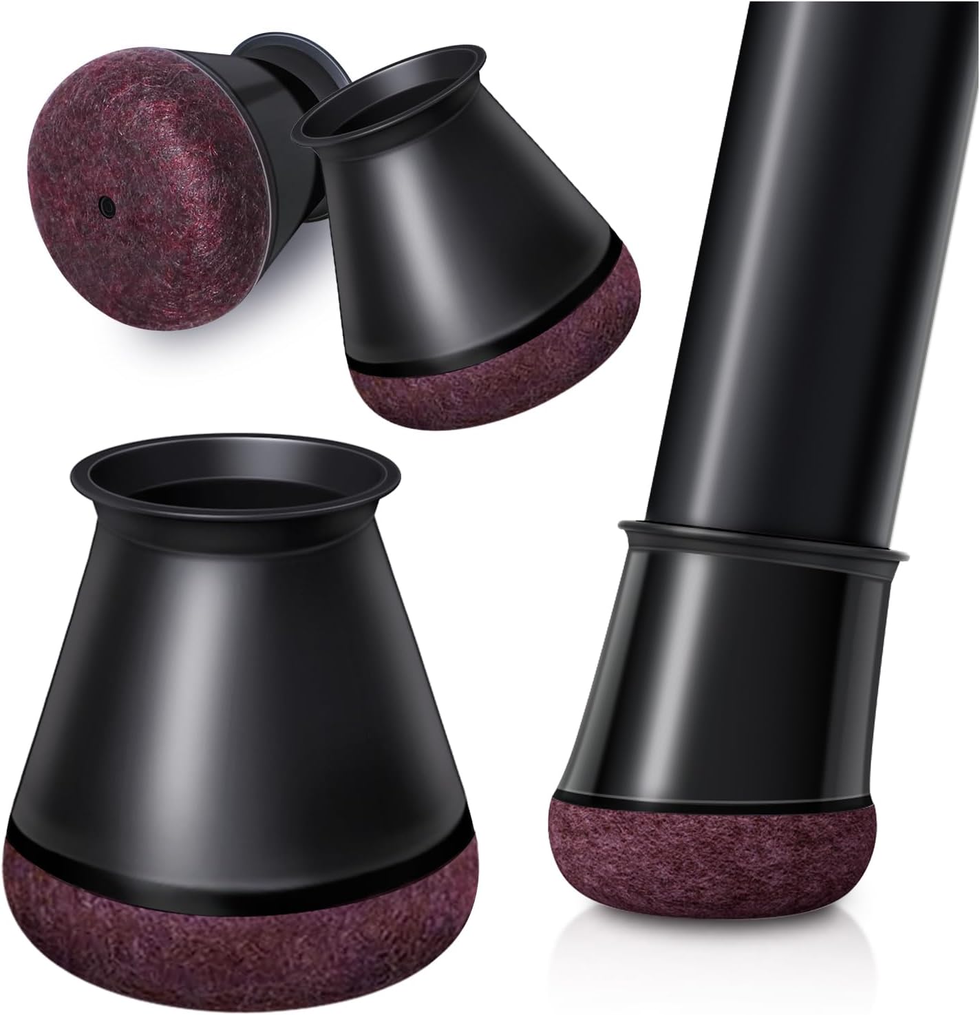 Black Chair Leg Caps - Set of 24 - Size M - Silicone Floor Protectors - Against Scratches and Noise - Image 1