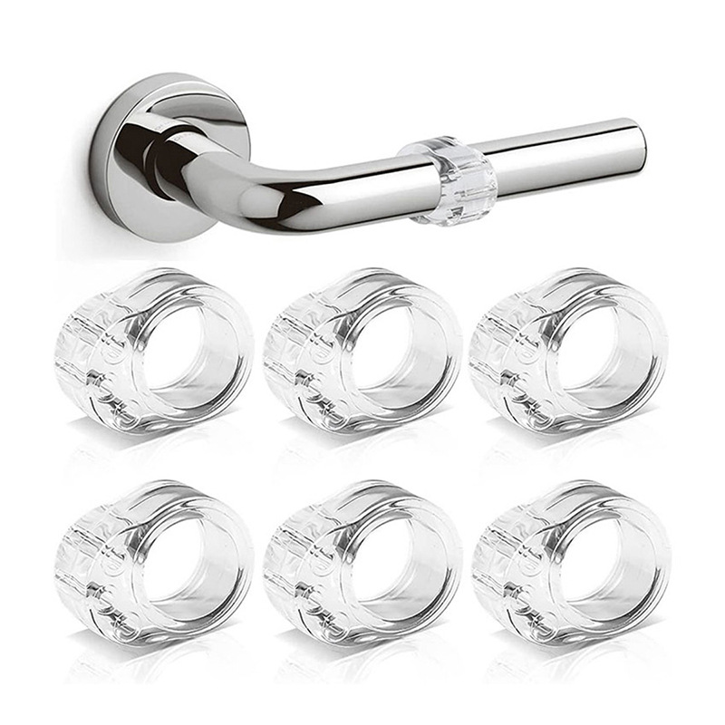 Door Handle Protectors White - Set of 6 - Door Stopper for Latch - Wall Protection - PVC Bumpers - Image 1