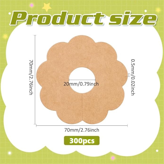 300 Pieces Wine Glass Markers Paper - Blank Flower Place Cards - DIY Wine Hangers for Weddings & Parties - Brown - Image 5