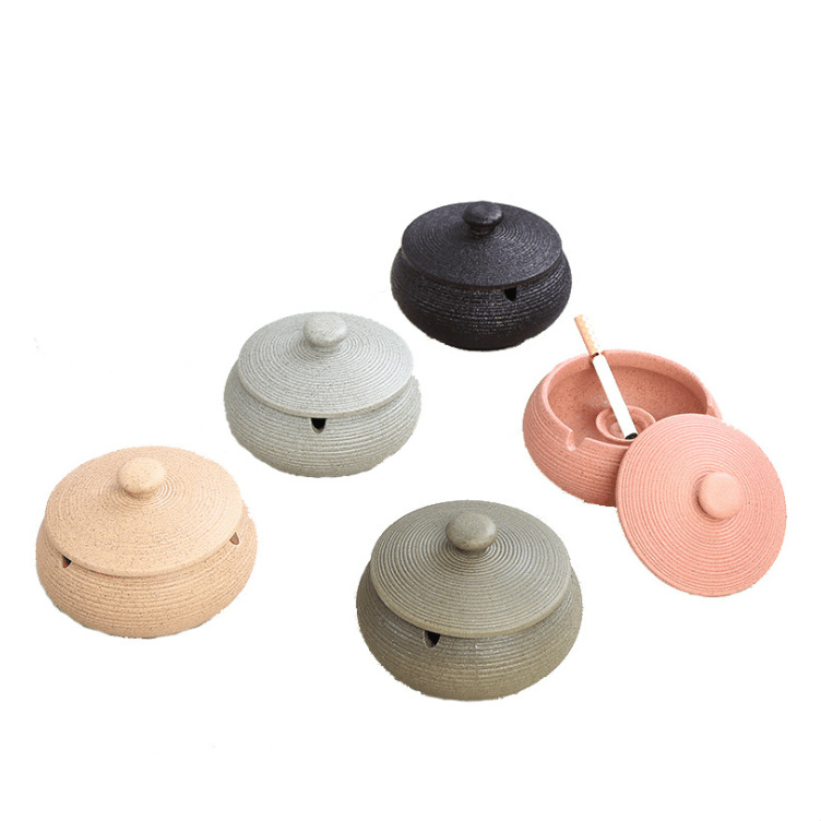 Ceramic Ashtray with Lid - Red - Wind Ashtray for Outdoor & Indoor Use - Glazed Earthenware - Image 4