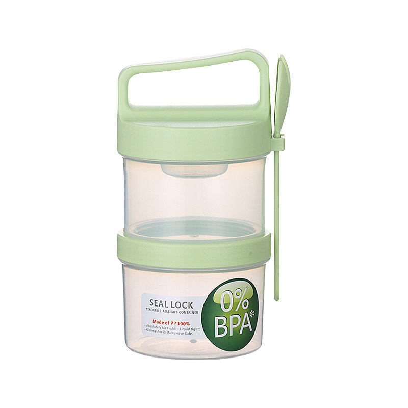 Yogurt Cup To Go Portable Salad Cup with Fork - Double-Walled Leak-Proof Yogurt, Fruit & Oatmeal Cup - Takeaway Breakfast Cup - Reusable Cheese Cup - Double-Walled - 920 ml - Image 1