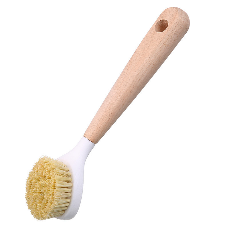Natural Sisal Dishwashing Brush with Wooden Handle – Eco-Friendly Pan and Dish Brush – Long Handle Kitchen Cleaning Brush – Durable & Scratch-Free - Image 1