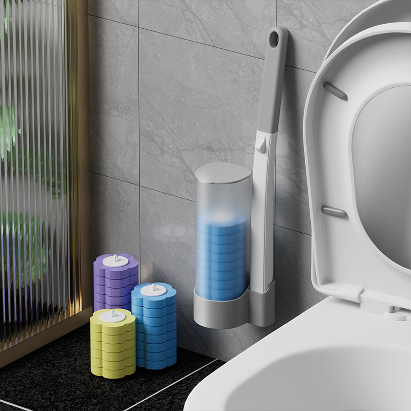 Toilet brush - Replacement brush heads - Replaceable toilet brush set - Highly effective cleaning - Suitable for bathrooms and toilets -40*10cm- Hygienic and convenient (Ocean Blue) - Image 2