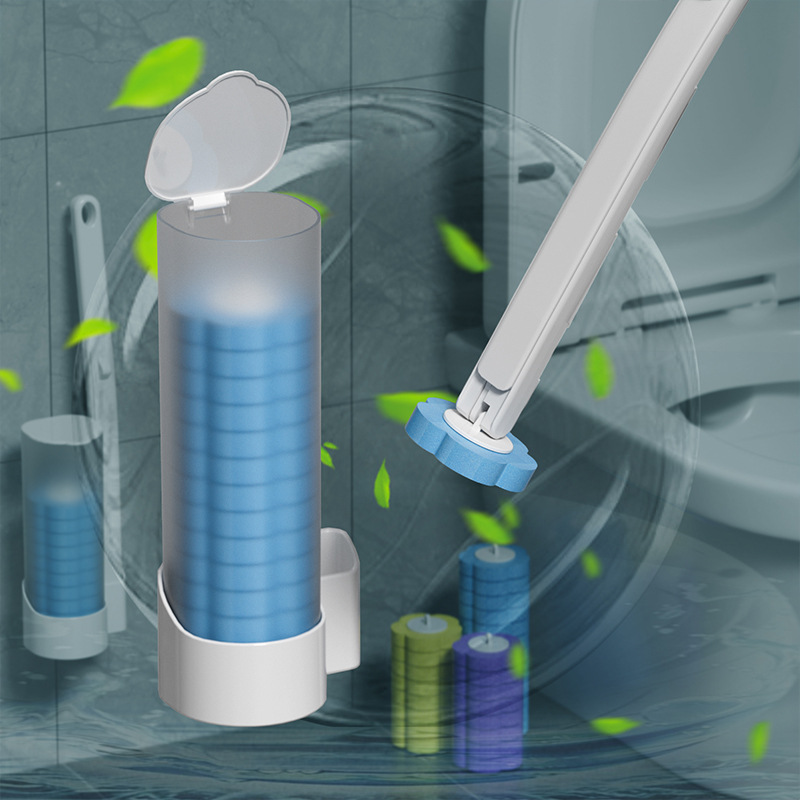 Toilet brush - Replacement brush heads - Replaceable toilet brush set - Highly effective cleaning - Suitable for bathrooms and toilets -40*10cm- Hygienic and convenient (Ocean Blue) - Image 4