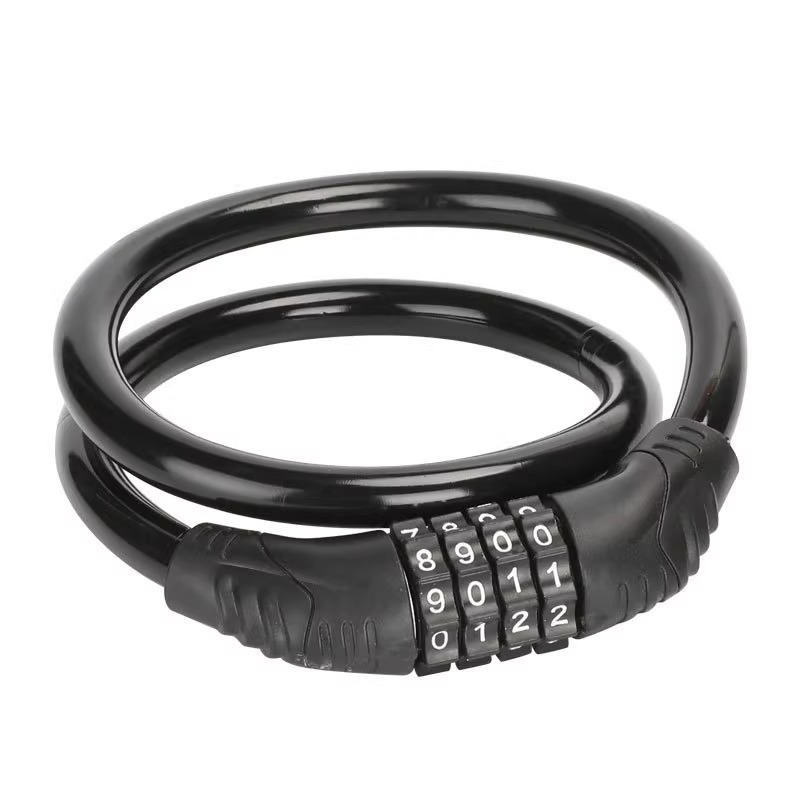 Bicycle Lock with Number Code - Portable Chain Lock for Mountain Bike / Electric Bike - 4-Digit Combination Lock, Weatherproof & Anti-Theft - Image 1