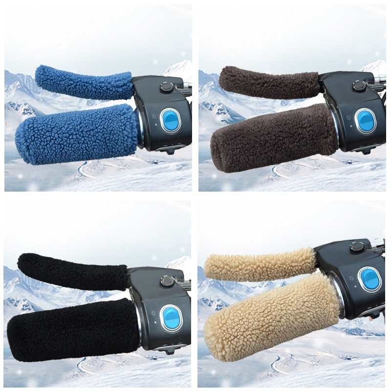 Handlebar Muffs for Electric Bike or Scooter – Winter Warm Gloves with Plush Lining – Universal for Bicycle / Tricycle – Blue - Image 1